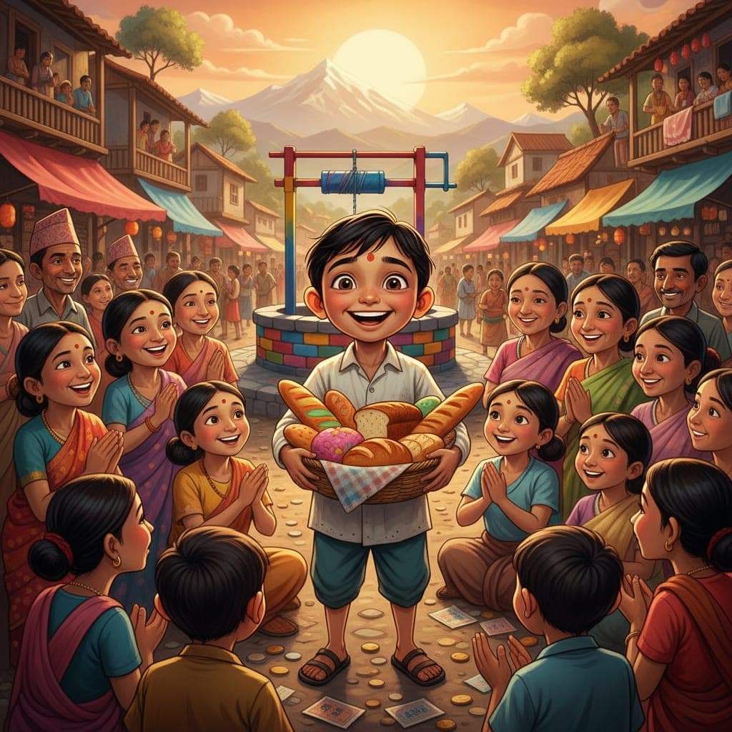 A story about a poor boy getting rich through lott...